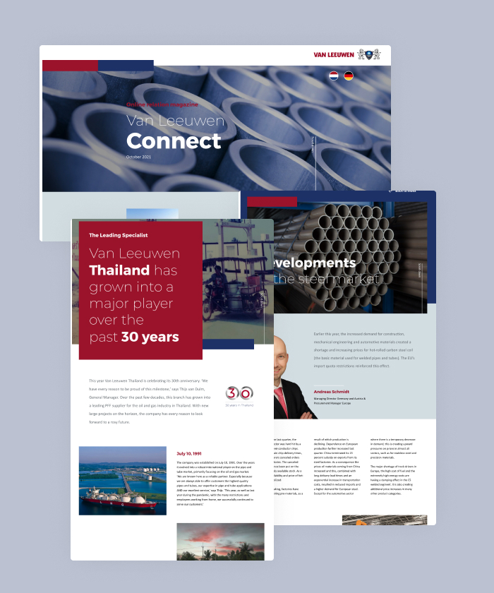 This interactive magazine informs their relations about updates and developments of the company and its sector.