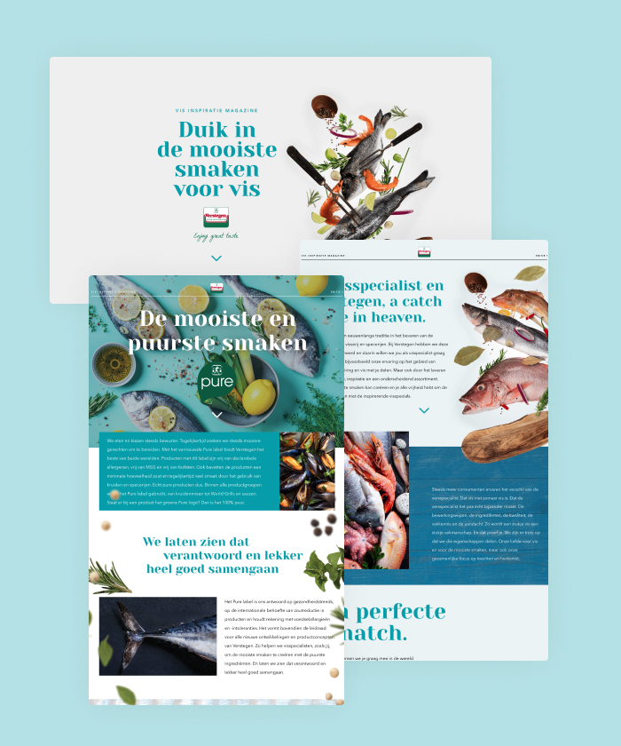 In this interactive magazine, Verstegen takes their audience into the world of fish. They inspire the audience to broaden their product range and create new sales opportunities.