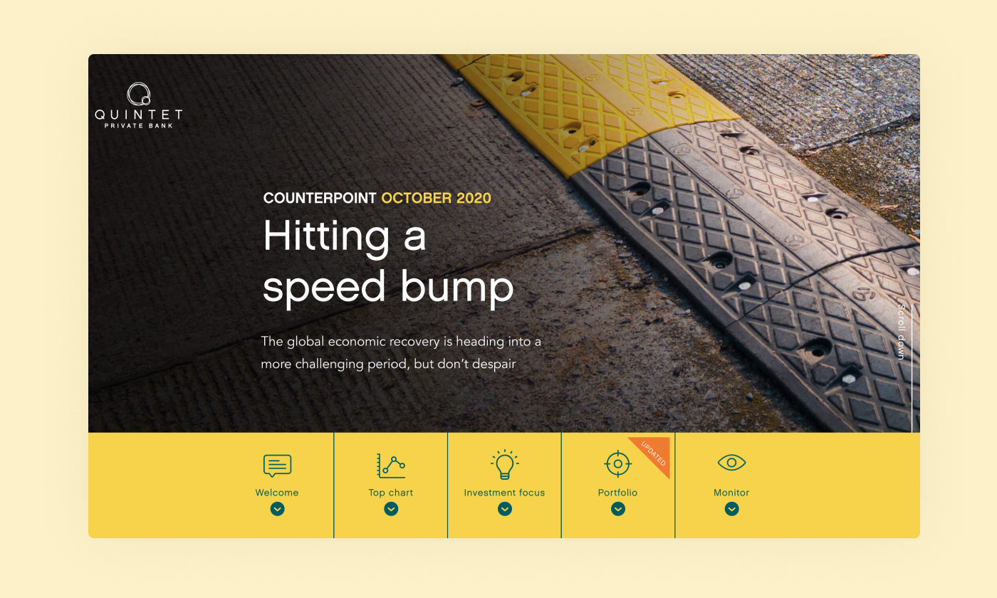 This newsletter uses interactive graphs and charts to visually display the insights & results of Quintet.