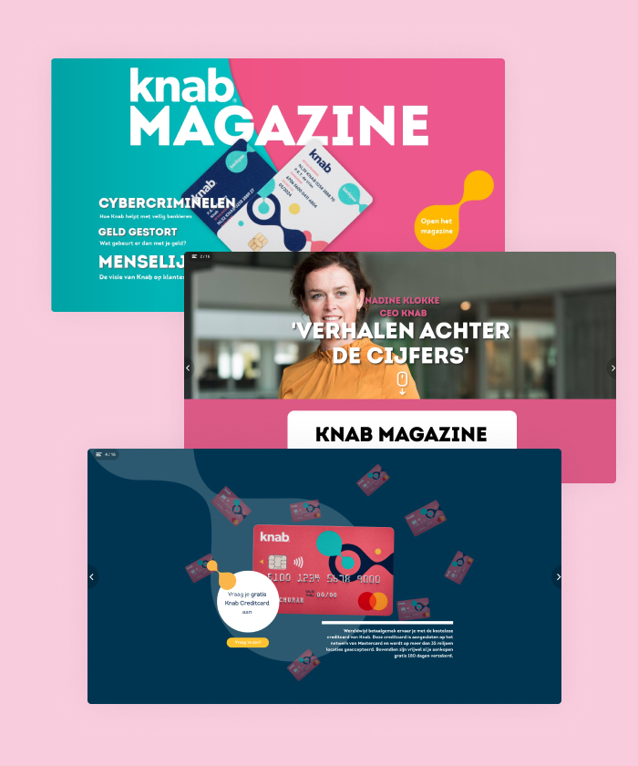 In this online magazine, Knab plays with visual effects and animations to take their audience on an interactive journey.