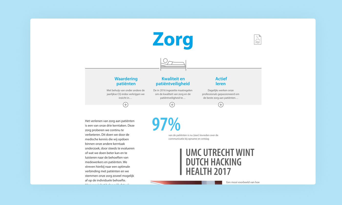 In this digital infographic, UMC Utrecht shows their achievements in 2017.