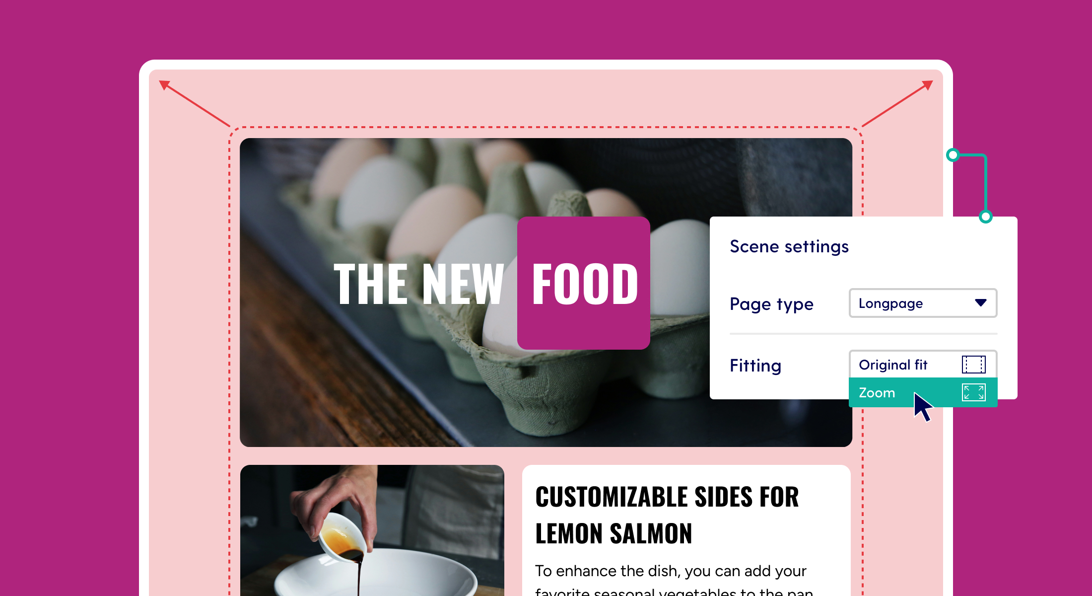 "Zoom" option available for longpages