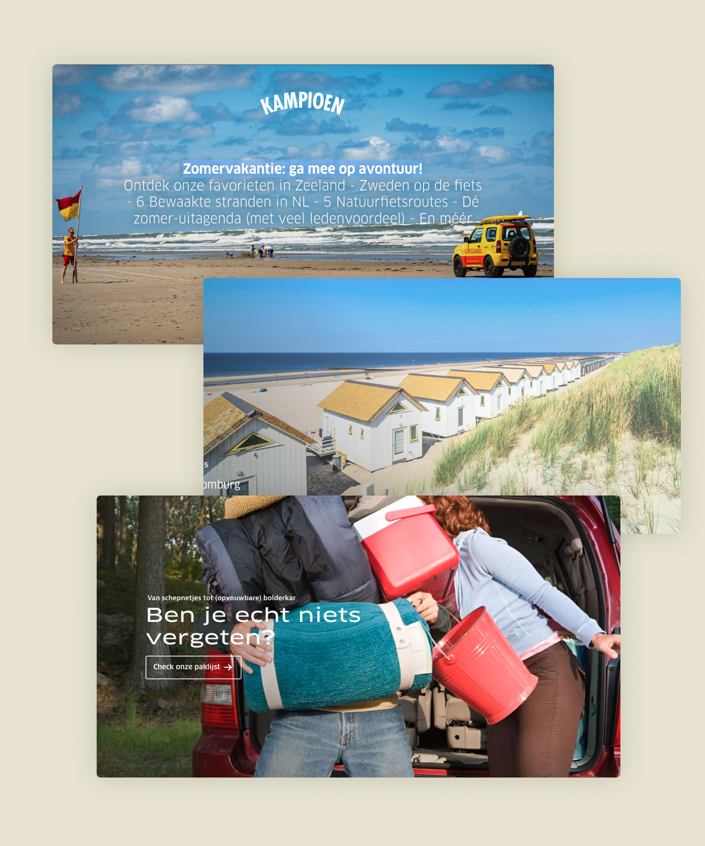 The Dutch automobile association (ANWB) has published a summer edition of the Kampioen, which is well-known among the Dutch. The magazine contains several enjoyable activities in the Netherlands, including going to the beach and camping.