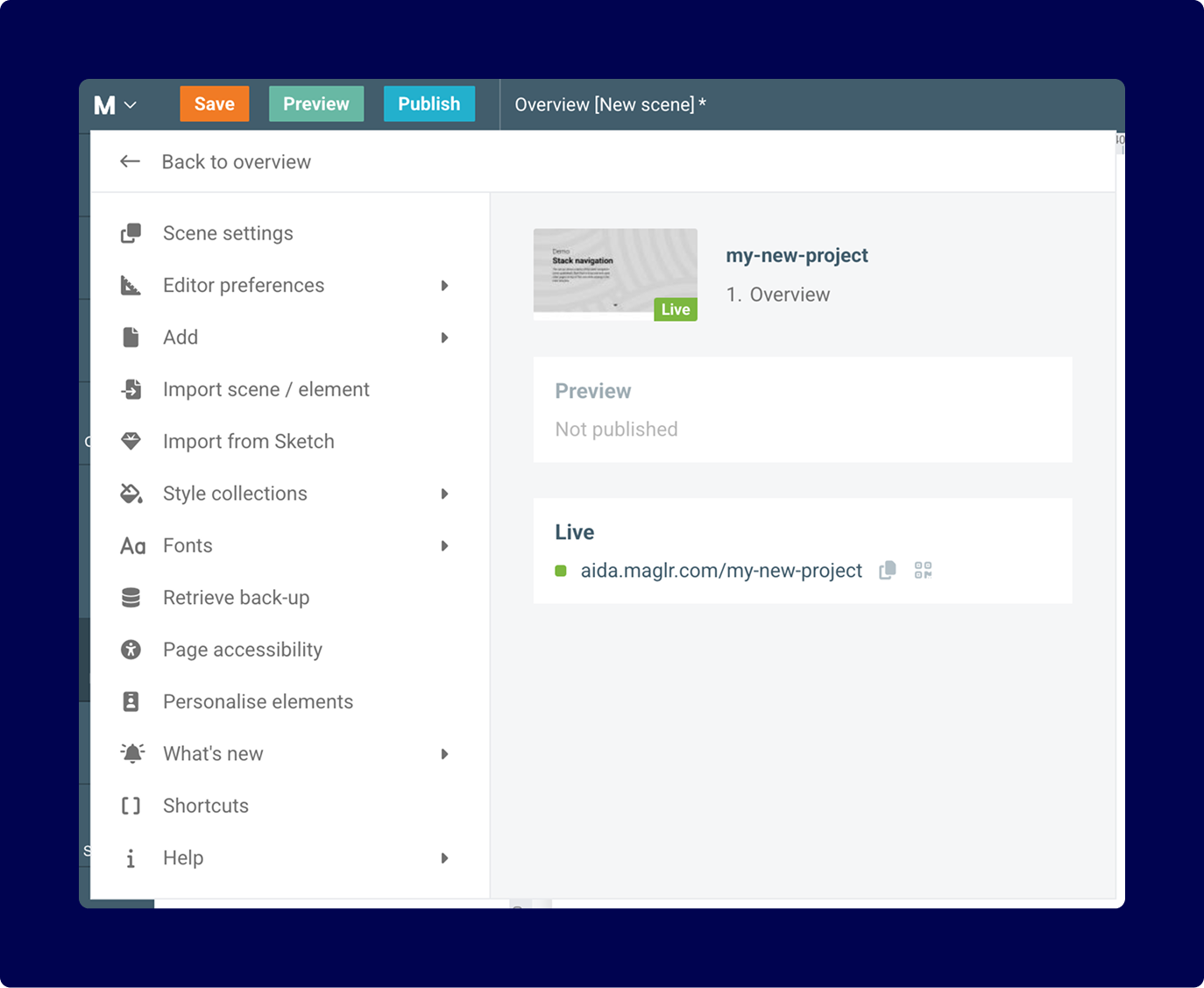 Screenshot of the new UI for options in Maglr Pro